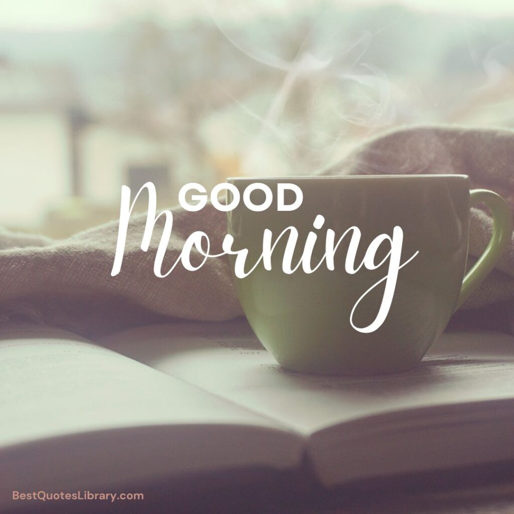 A beautiful morning with hot coffee and book