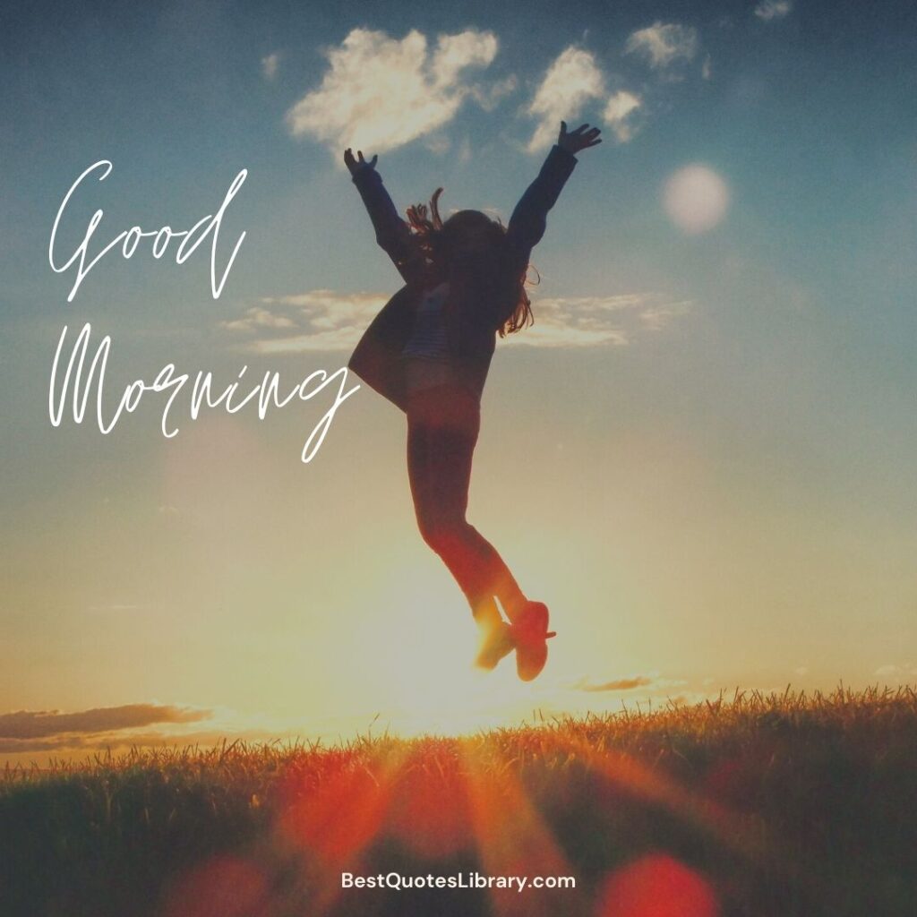 A girl jumping with morning sun and sky in morning download free image from best quote library