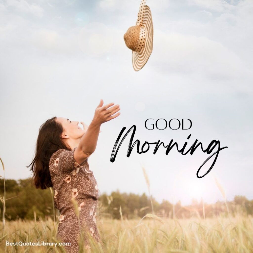 A lady relaxing in field crop in morning