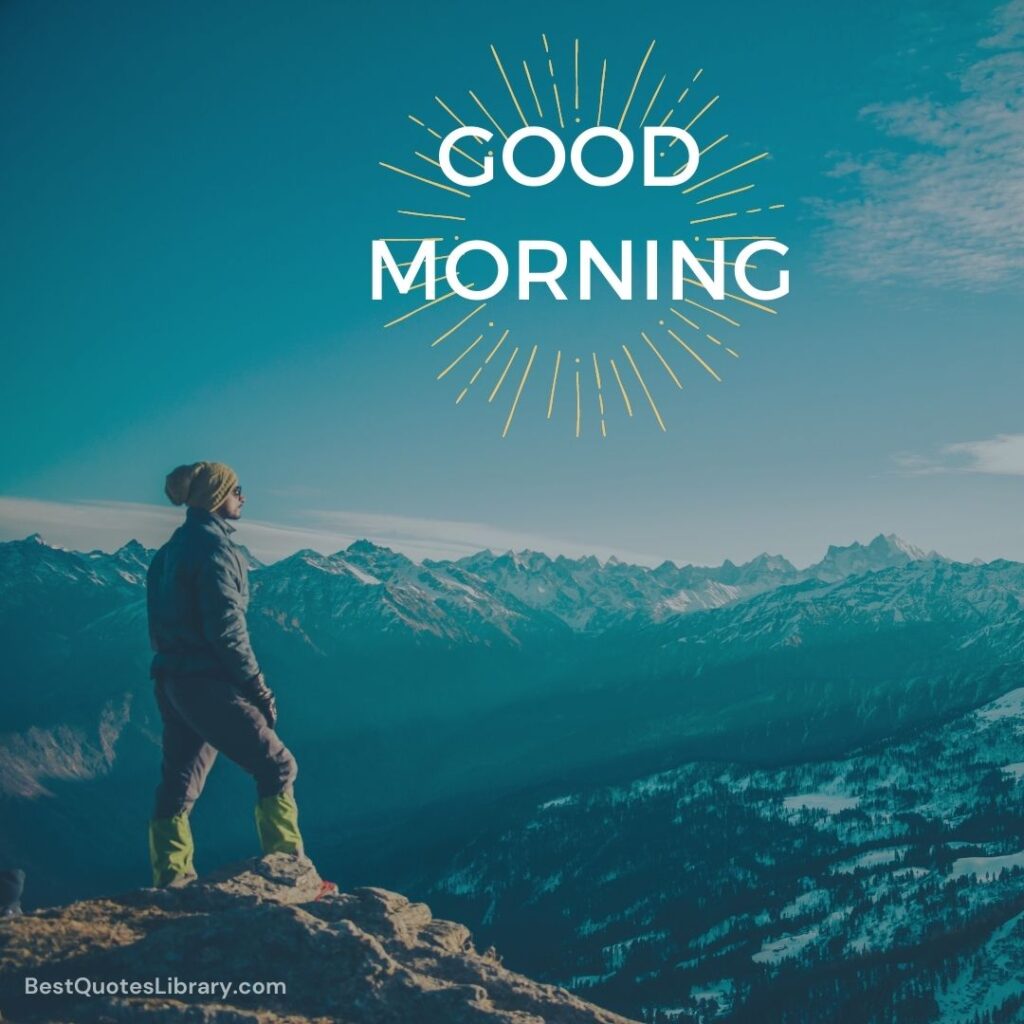 A man standing on mountain in morning