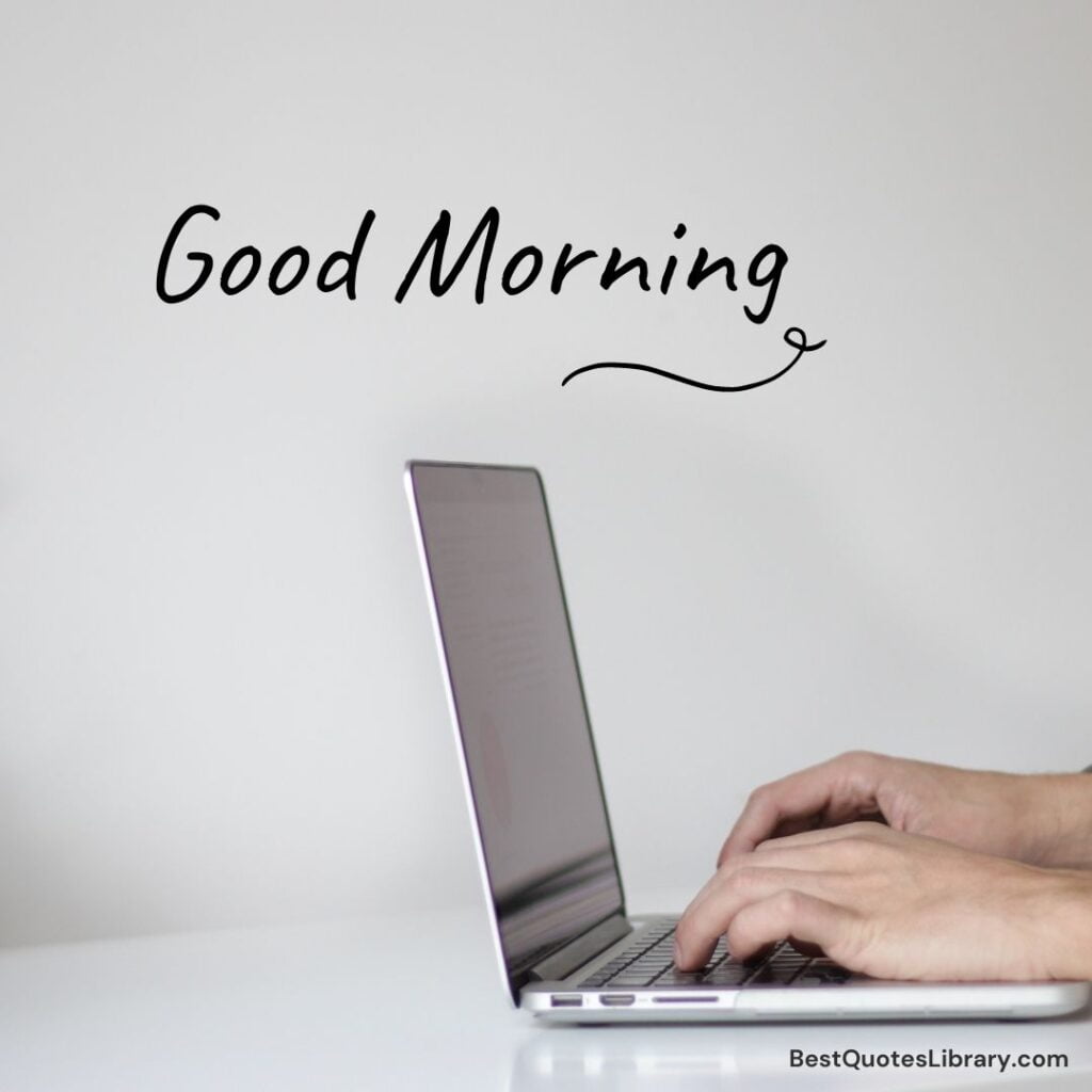 A man working with laptop in morning