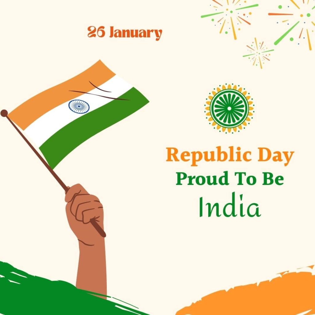 Hand with Indian flag 26th January republic day feeling proud to be India