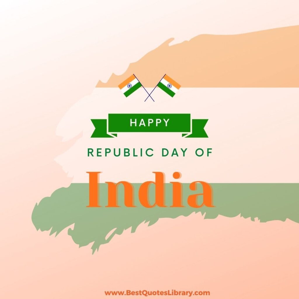 Happy Republic day of India on 26th January with India flag