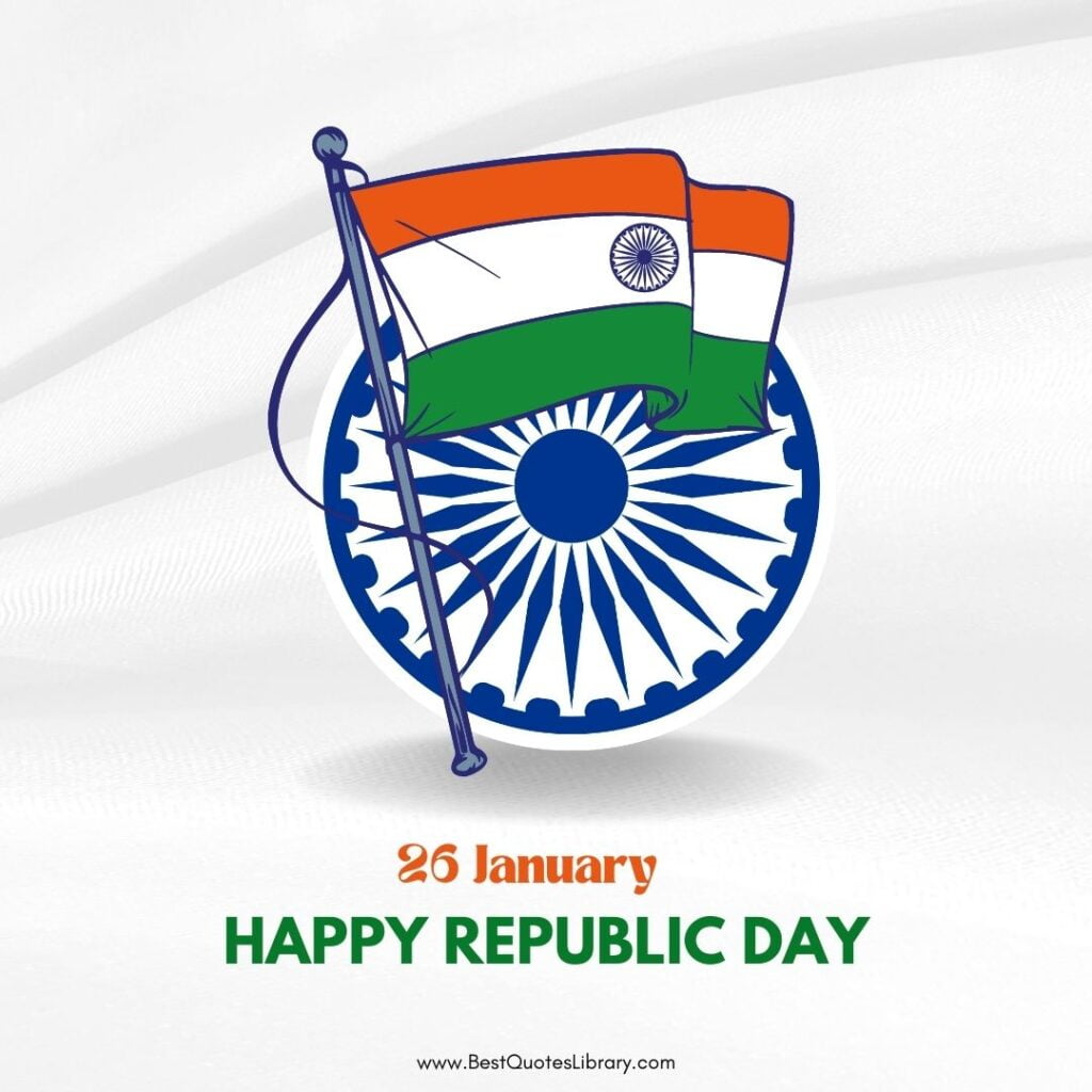 Indian Flag with Ashoka chakra on 26th January on republic day