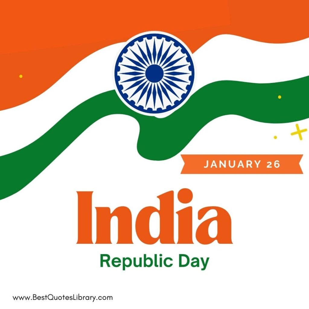 Indian flag flying on republic day on 26th January