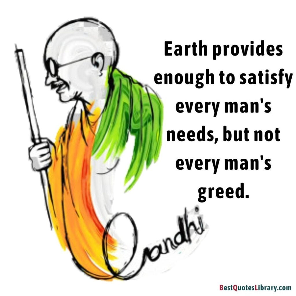 Thoughts of Mahatma Gandhi on best quotes library with Gandhiji