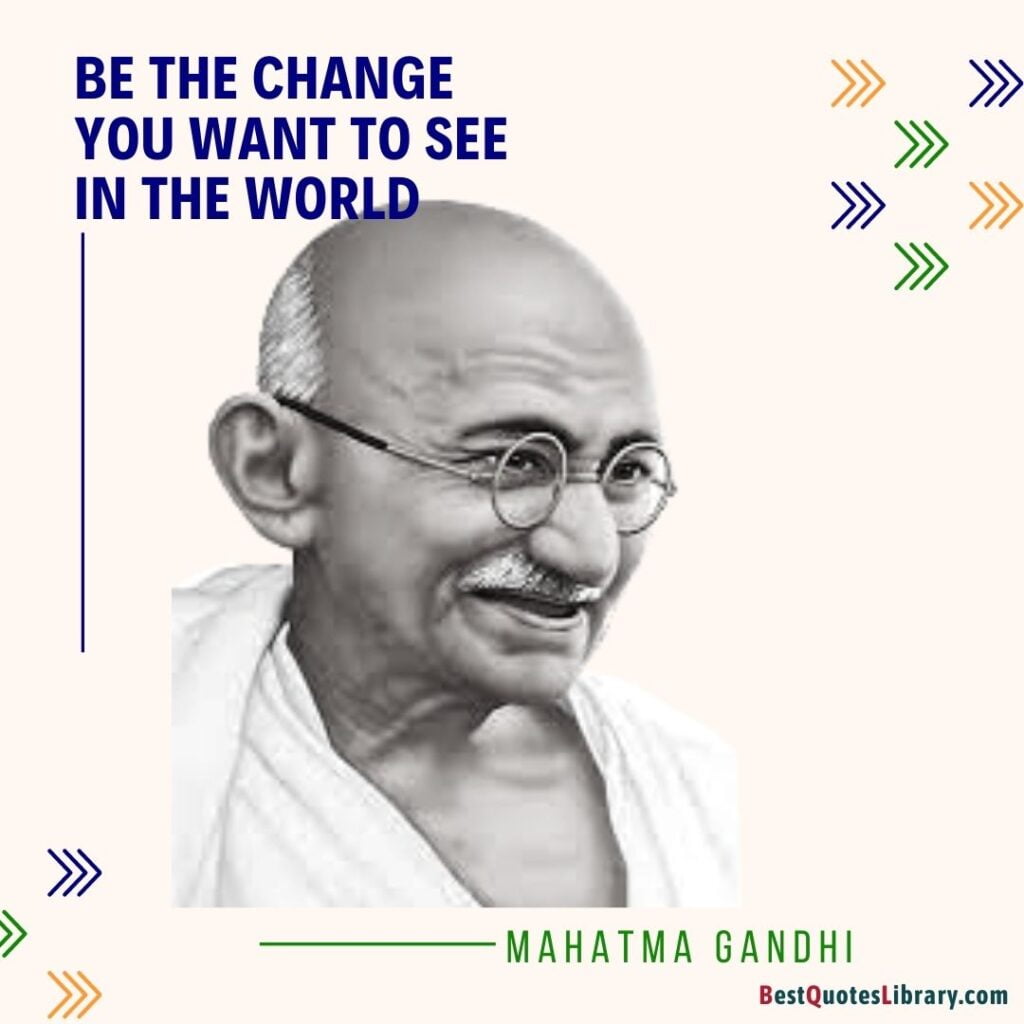 Thoughts of Mahatma Gandhi with Gandhiji's picture