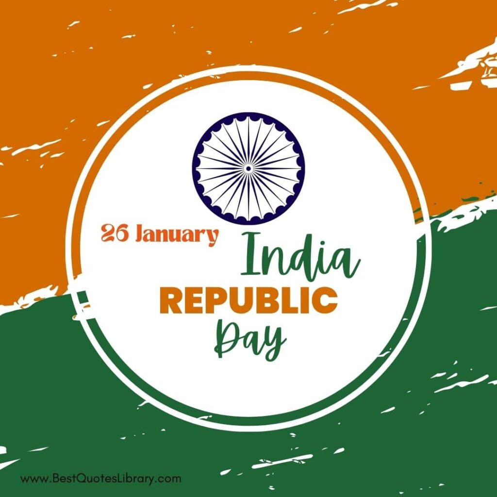 orange and green color background with white color on 26th January republic day