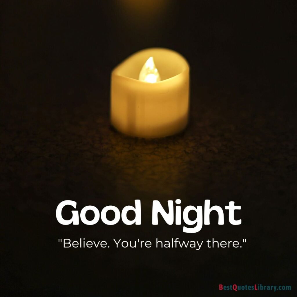 A candle with English quote